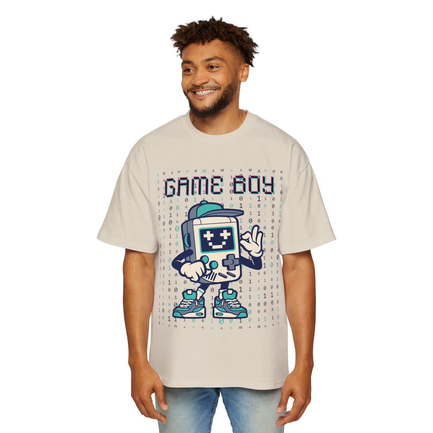 Game Boy, Men's Heavy Oversized Tee