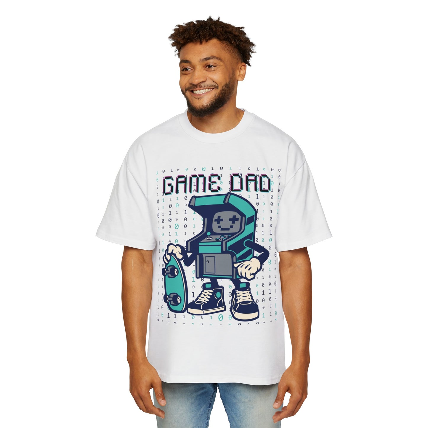 Game Dad, Men's Heavy Oversized Tee