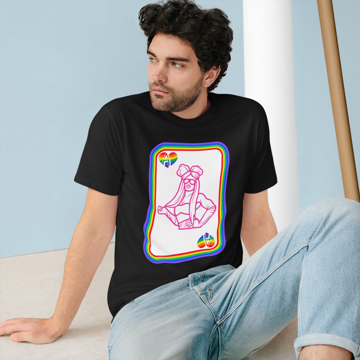 Ace of Rainbows M、オーガニック ステープル T シャツ