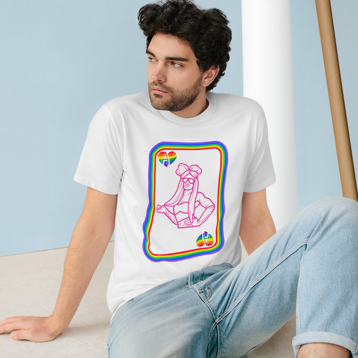 Ace of Rainbows M、オーガニック ステープル T シャツ