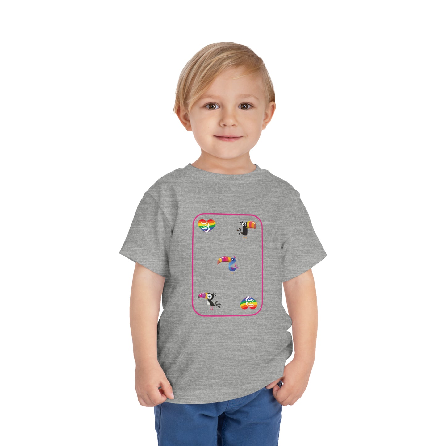 Three of Rainbows Toddler Short Sleeve Tee