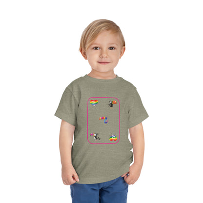 Three of Rainbows Toddler Short Sleeve Tee