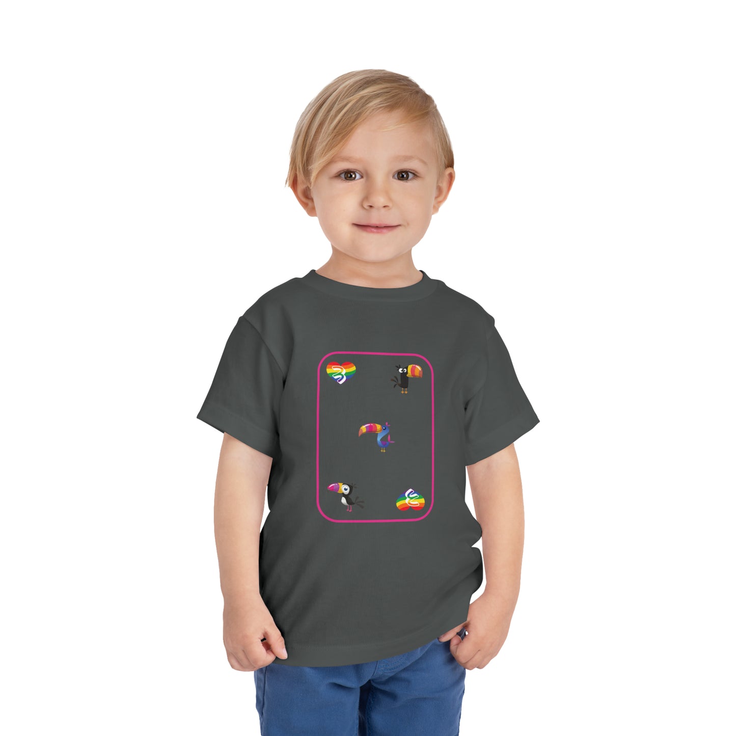 Three of Rainbows Toddler Short Sleeve Tee