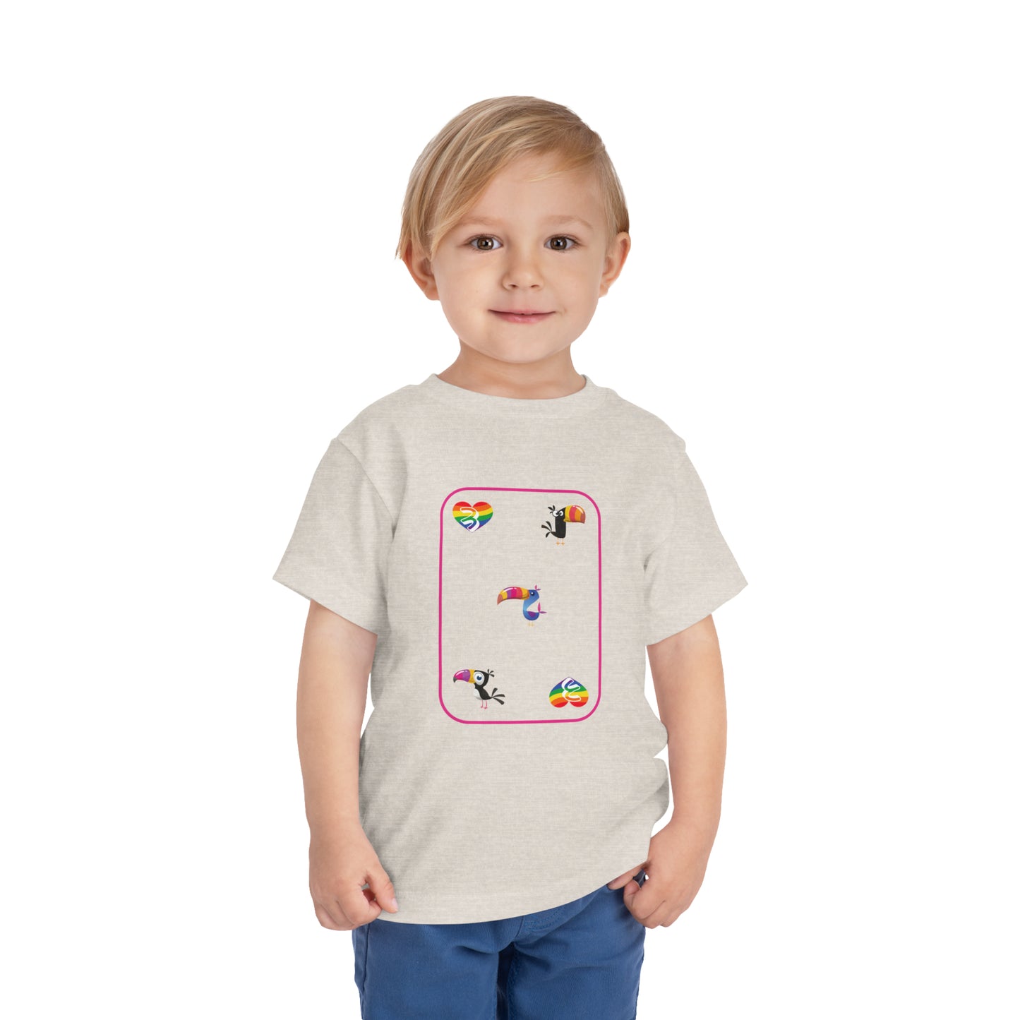 Three of Rainbows Toddler Short Sleeve Tee