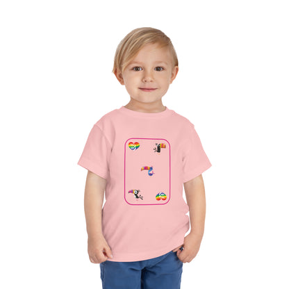 Three of Rainbows Toddler Short Sleeve Tee